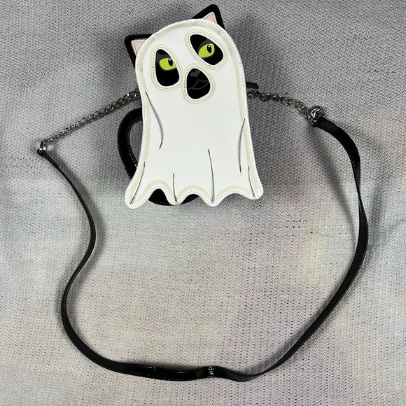 Betsey Johnson Ghost Cat Crossbody Bag Purse Glow‎ In The Dark Goth Alt Emo - Picture 2 of 14
